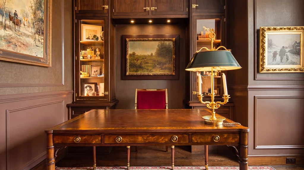 The Visionaire — office desk and bookcases